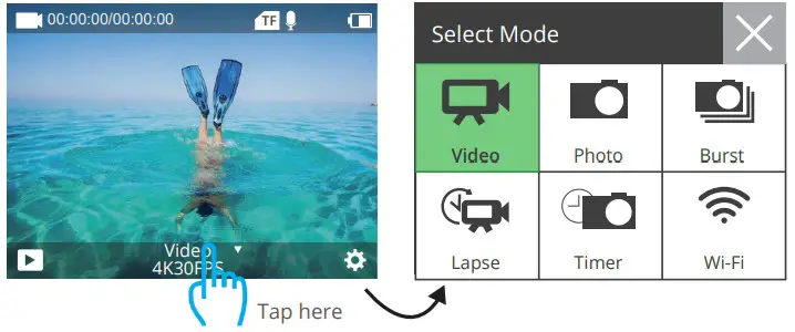 AKASO Action Camera with Touch Screen EIS Adjustable quick menu
