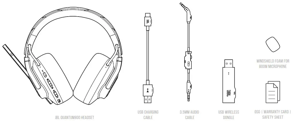JBL Quantum 800 Wireless Headphone - What's In The Box
