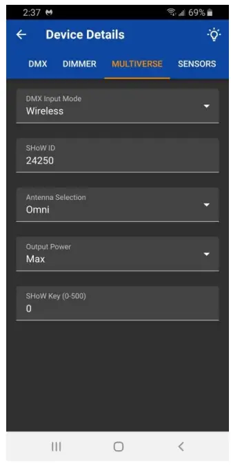 CITY THEATRICAL 5943 QolorFLEX 5x2 5A 24GHz Multiverse Dimmer - app 2