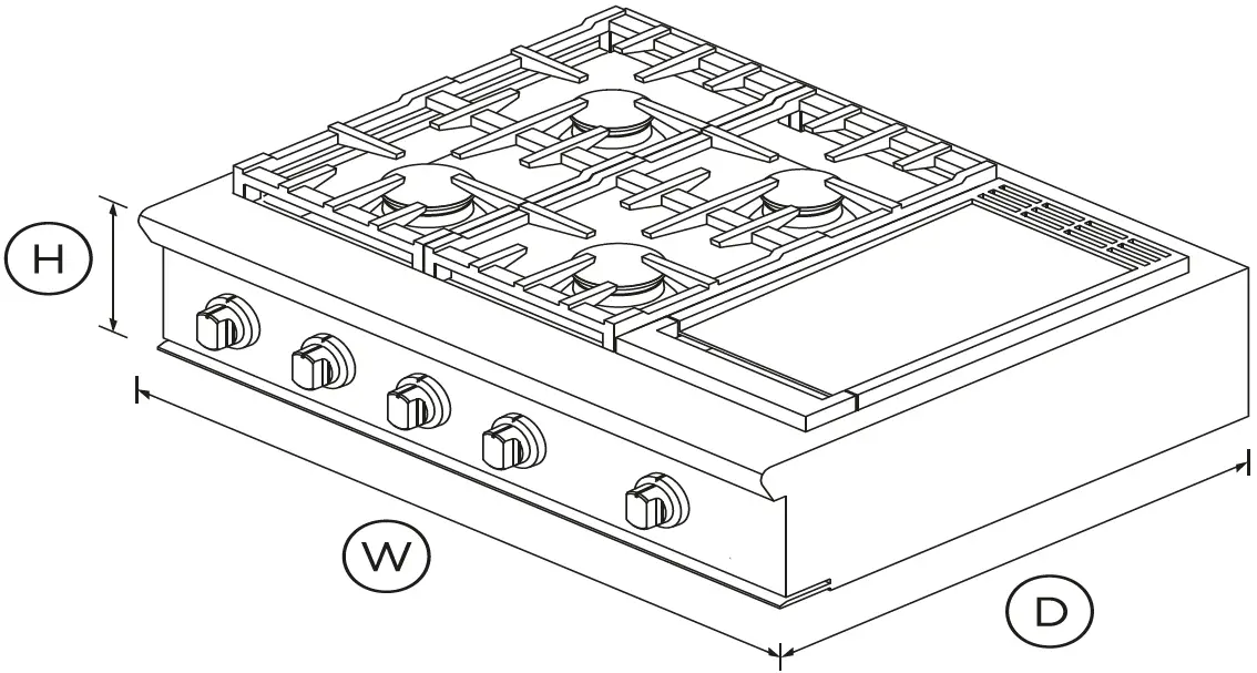 FISHER PAYKEL CPV2-364GDNN Griddle Gas Rangetop 01