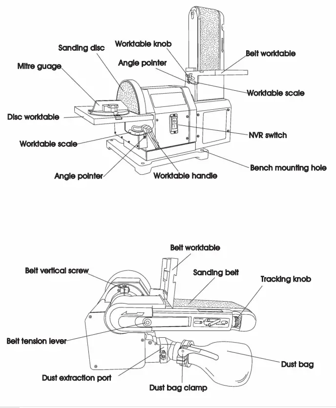 SIP INDUSTRIAL 01946 4X8 Inch Belt Disc Sander fig 17
