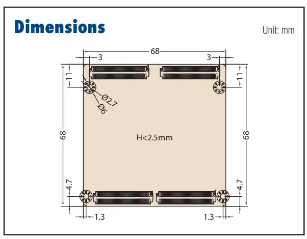 ADVANTECH ROM-3420 NXP ARM Cortex- Dimensions