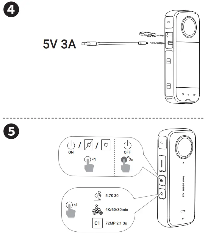 Insta360 X3 Waterproof 360 Action Camera - fig 1