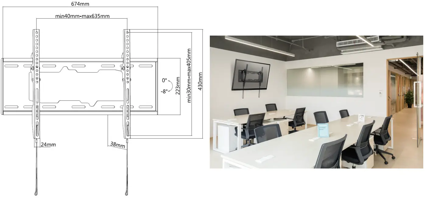 equip 650318 37 70 Inch Low Profile TV Wall Mount Bracket - Product Images 2