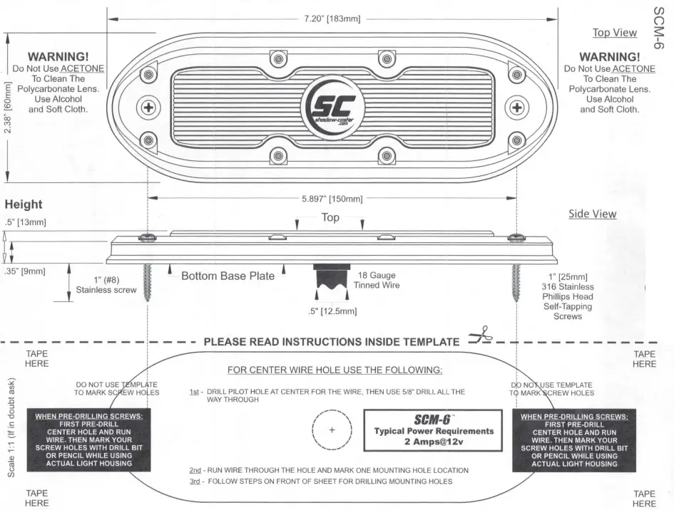 shadow caster SCM 6 SCM Series LED Underwater Marine Light-