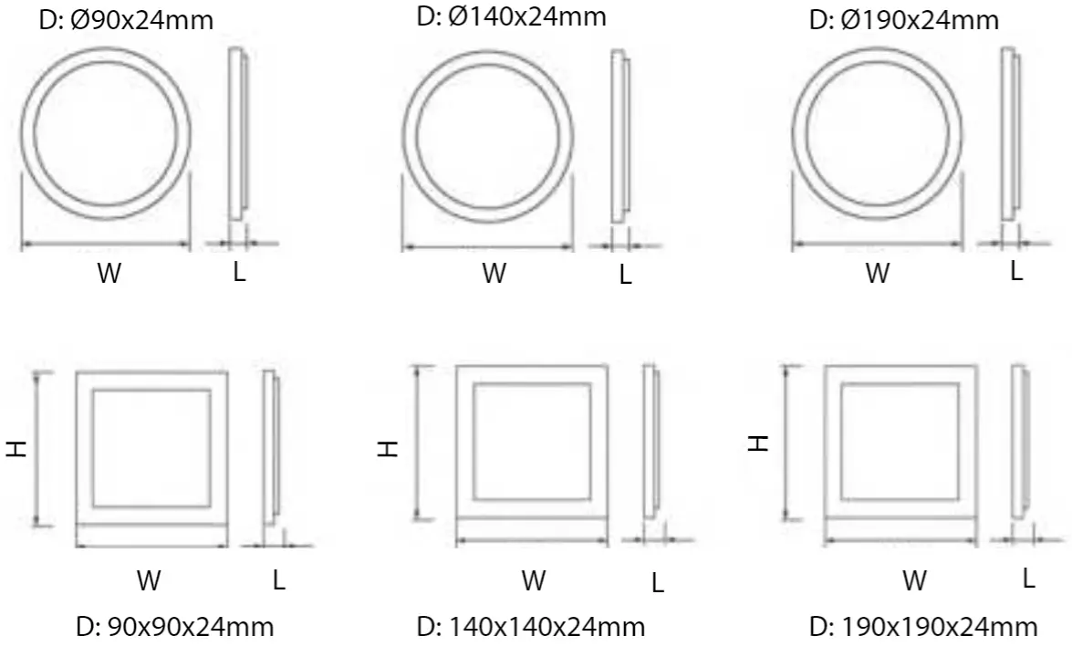 V-TAC VT-605 LED Panel Lights - DIAGRAM