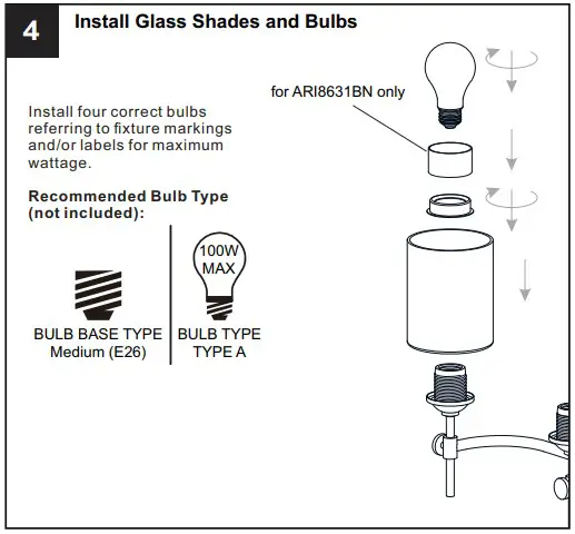 Glass Shades and Bulbs