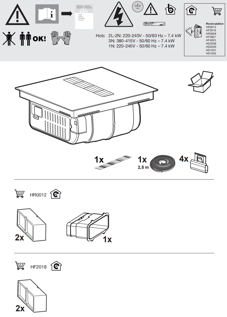 ETNA AKI671 Induction Hob With Extractor -