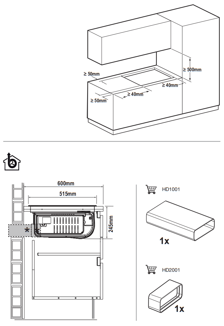 ETNA AKI671 Induction Hob With Extractor - 1