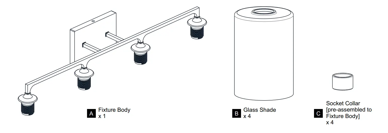 QUOIZEL PRC8633BN Prescott 4 Light 34 inch Brushed Nickel - fig