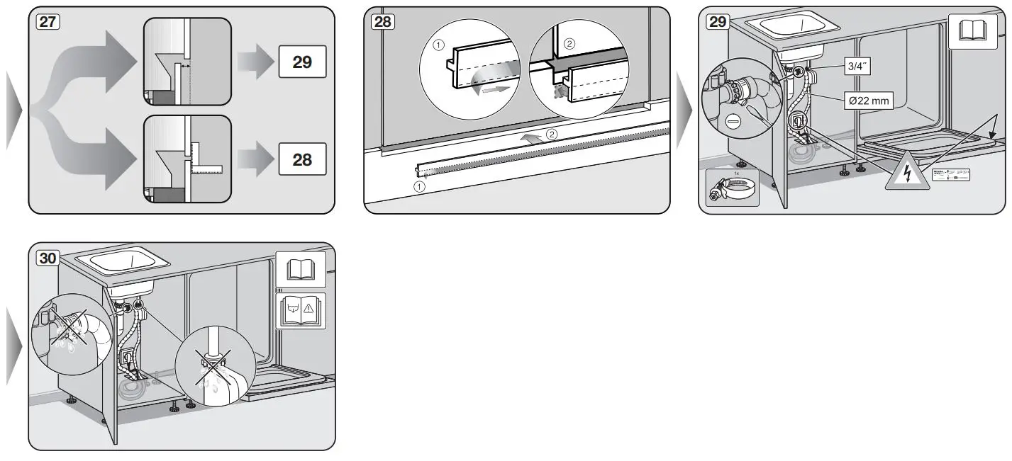 Miele G 7110 SCi Semi-Integrated Dishwashers Installation Guide - How to use 27,30