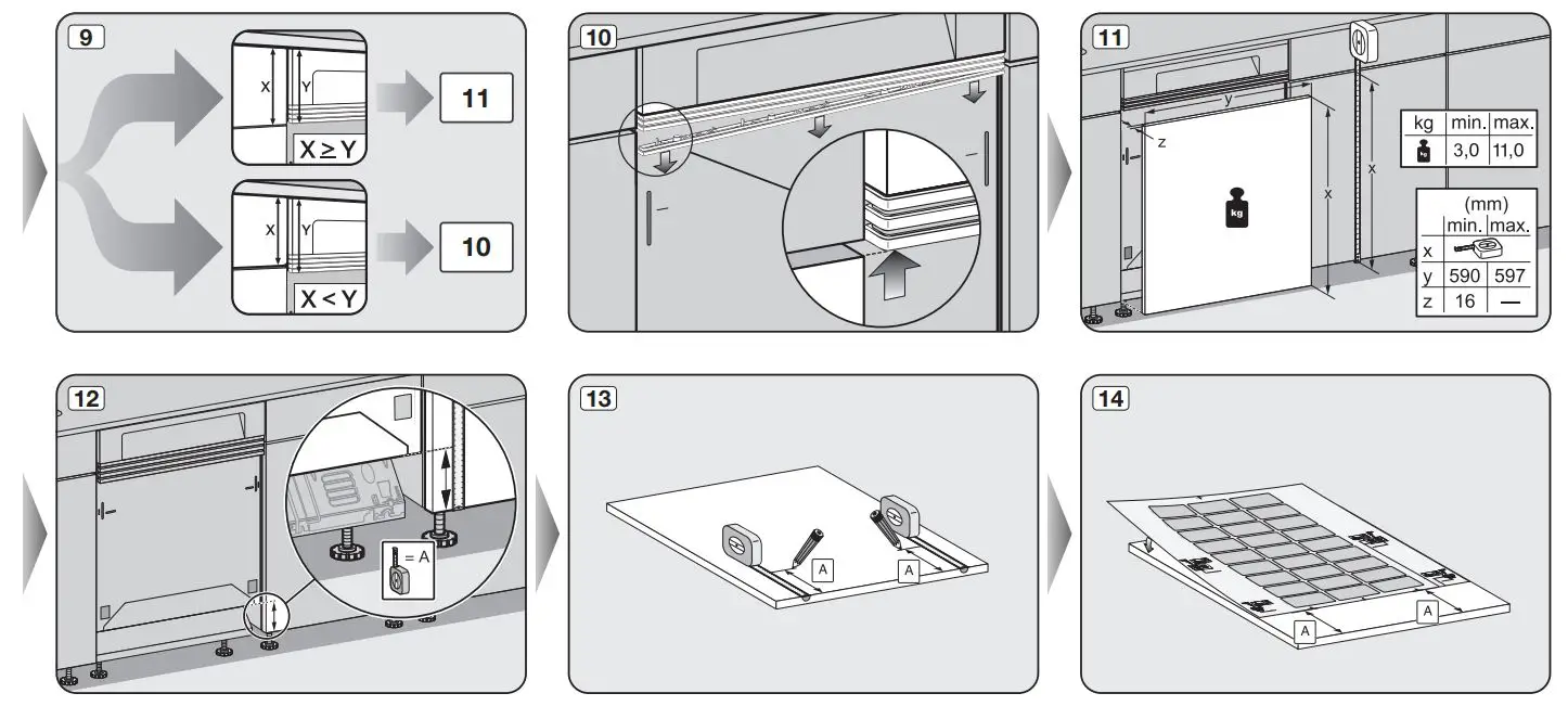 Miele G 7110 SCi Semi-Integrated Dishwashers Installation Guide - How to use 9,14