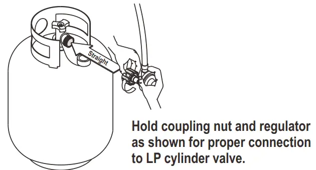 Char-Broil PERFORMANCE 4-Burner Gas Grill - LP cylinder valve.