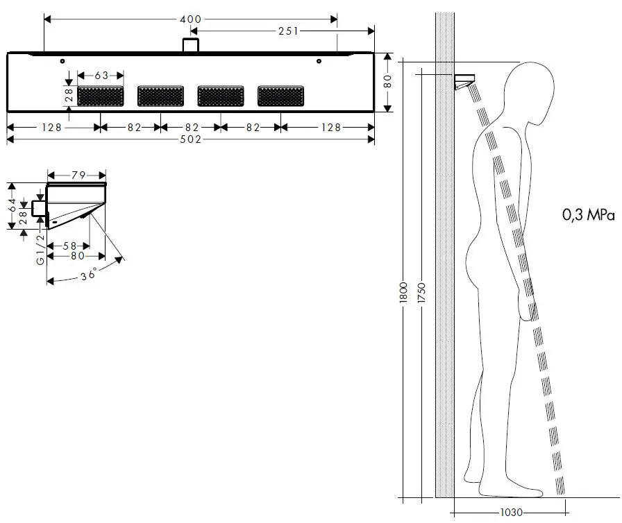 Hansgrohe-26243XXX-Rainfinity-500-1-Jet-Shoulder-Shower-fig-1