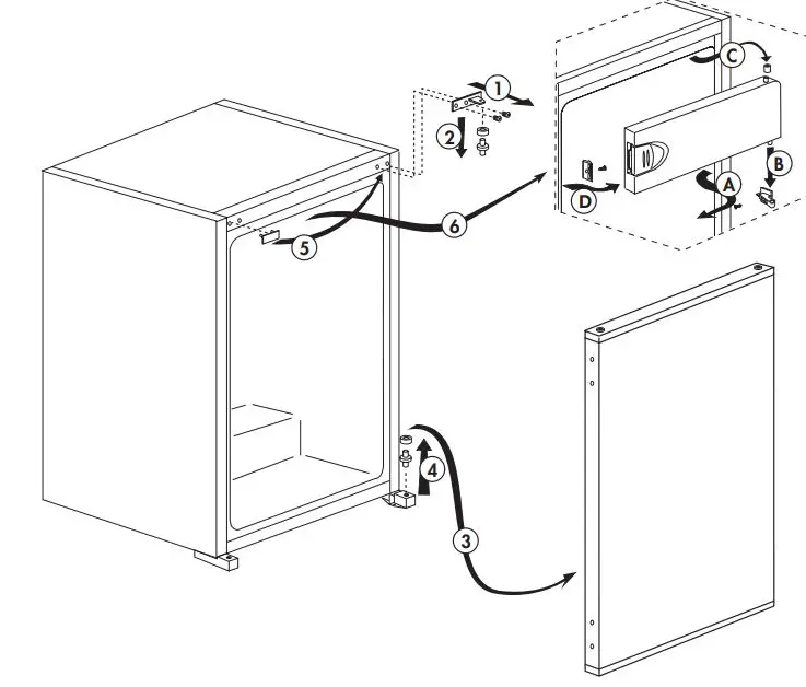 beko B1754 N, B1754 FN Refrigerator User Manual - Reversing the doors