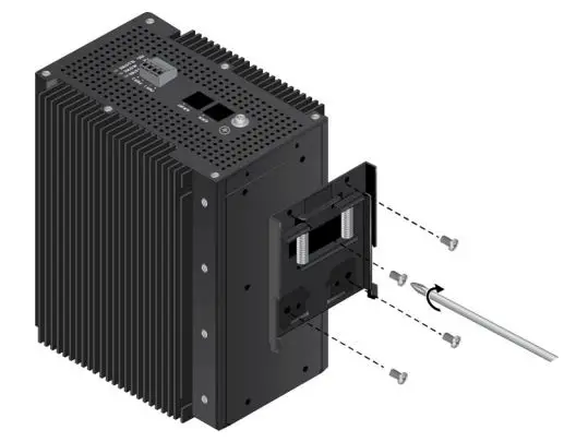 Allied Telesis IE340 Industrial Ethernet Layer 3 Switches Installation Guide - Remove the pre-installed DIN rail bracket