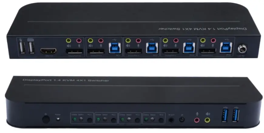 BLACKBIRD 4K DisplayPort 2.0 4x1 USB 3.0 KVM Switch