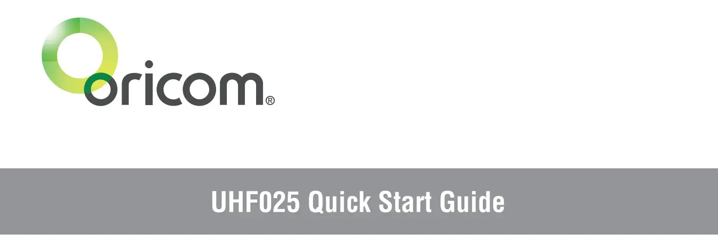 oricom UHF025 Compact 5 Watt UHF CB Radio User Guide