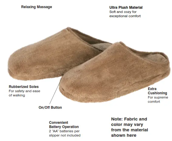 Homedics MS-6 Massaging Slippers Instruction - Relaxing Massage