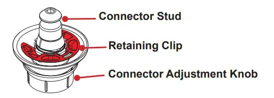 Sachtled aktiv bowl connector 75 mm 100 mm - Connector Stud, Retaining Clip, Connector Adjustment Knob