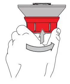 Sachtled aktiv bowl connector 75 mm 100 mm - Firmly, finger tighten the Bowl Connector by pressing up