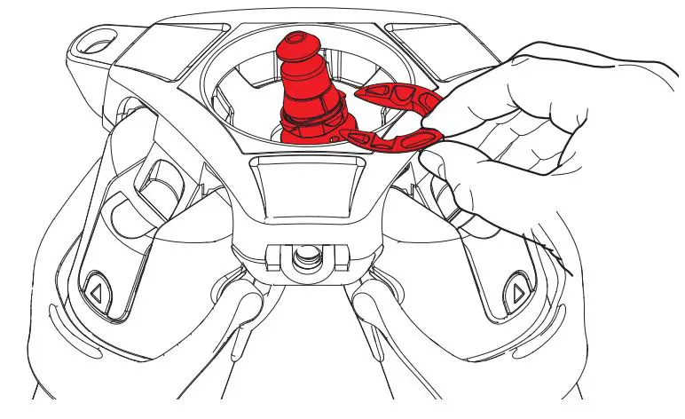 Sachtled aktiv bowl connector 75 mm 100 mm - Holding the Bowl Connector in place with one hand