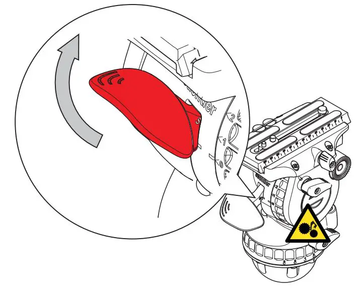 Sachtled aktiv bowl connector 75 mm 100 mm - Lift the SpeedLevel Lever as shown all the way to the top