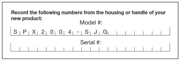SUNJOE 13A Electric Pressure Washer SPX2004- Serial Numbers