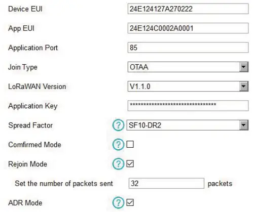 Milesight WS301 Magnet Contact Switch - lorawan Settings