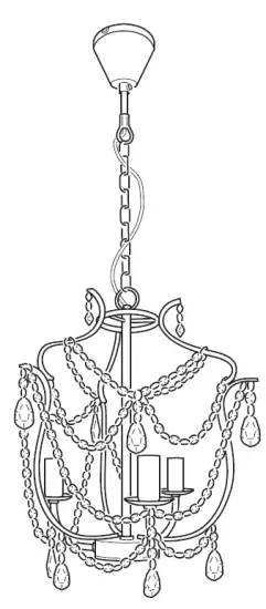 IKEA 800.894.61 KRISTALLER Chandelier 3-Armed fig 1