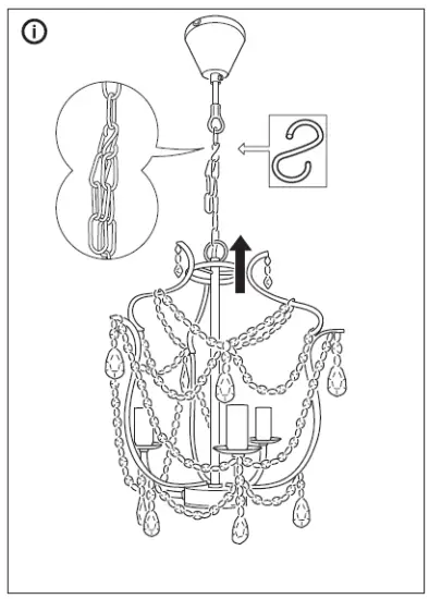 IKEA 800.894.61 KRISTALLER Chandelier 3-Armed fig 9