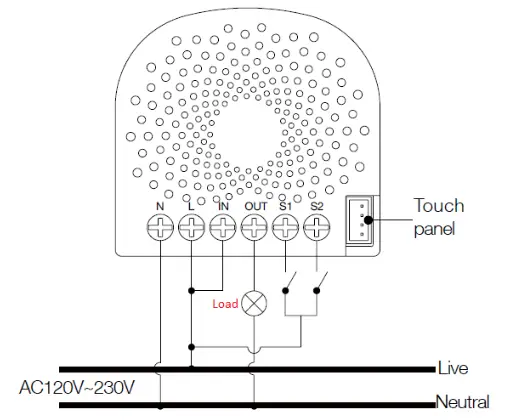 SmartDHOME 1302 Built in Actuator and Meter - Connection