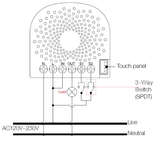SmartDHOME 1302 Built in Actuator and Meter - external button
