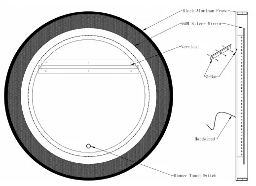 exbriteusa LED Mirror Instruction Manual :19010-R-BL