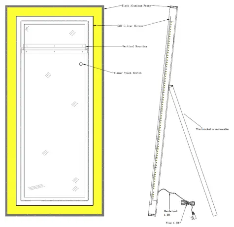 exbriteusa LED Mirror Instruction Manual :LDJSFM6028FGDKXXX
