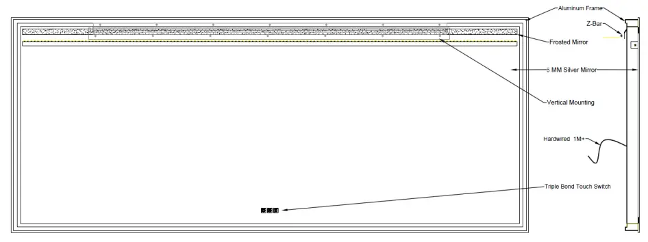 exbriteusa LED Mirror Instruction Manual LDJSBM7230DKSXFLX