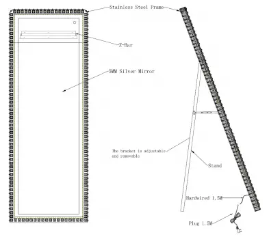 exbriteusa LED Mirror Instruction Manual LDJSFM7026CRDKXXX