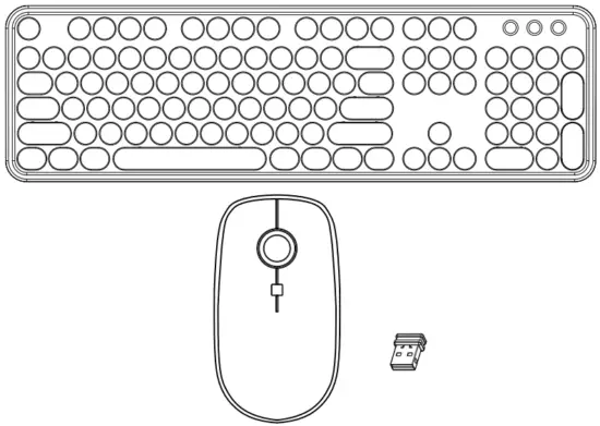 jar owl V2020 2.4G Wireless Keyboard and Mouse - Main Image