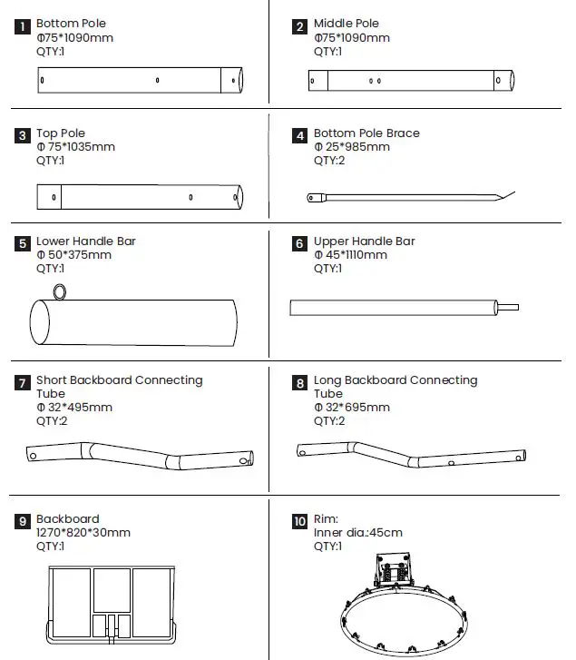 NBA AA6A1355 50 Inch Portable Basketball Hoop with Polycarbonate Backboard-fig1