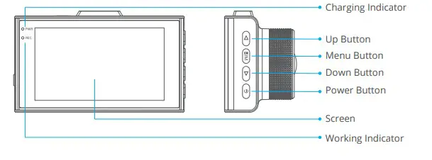 KINGSLIM D2 Dual Dash Cam CAMERA OVERVIEW 1