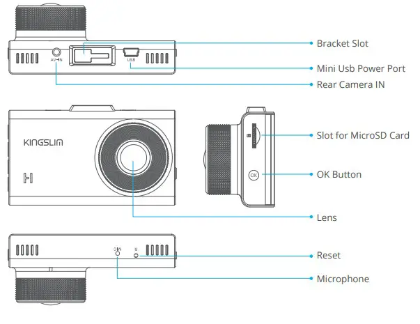 KINGSLIM D2 Dual Dash Cam CAMERA OVERVIEW