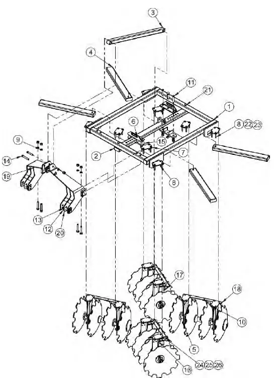 BE-DH185FK 55 Inch Tandem Disc Harrow-5