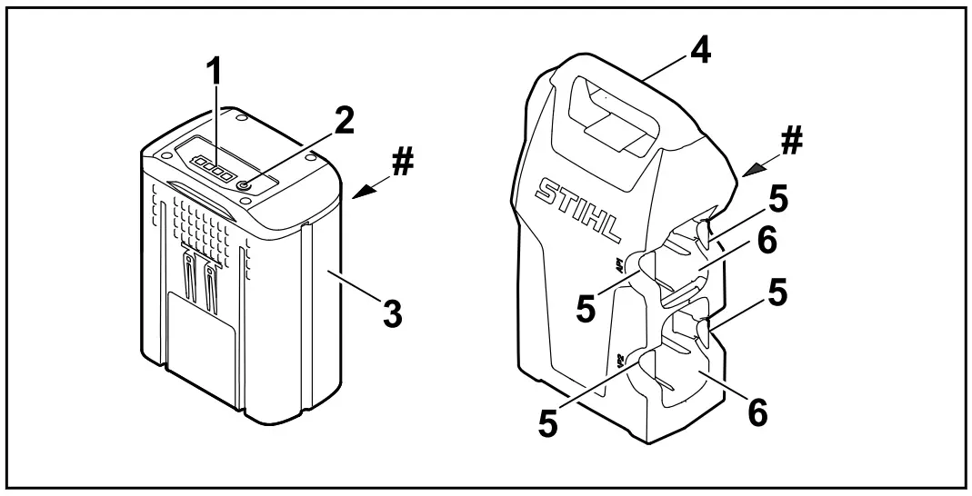 STIHL ADA 700 Dual battery slot adapter - fig