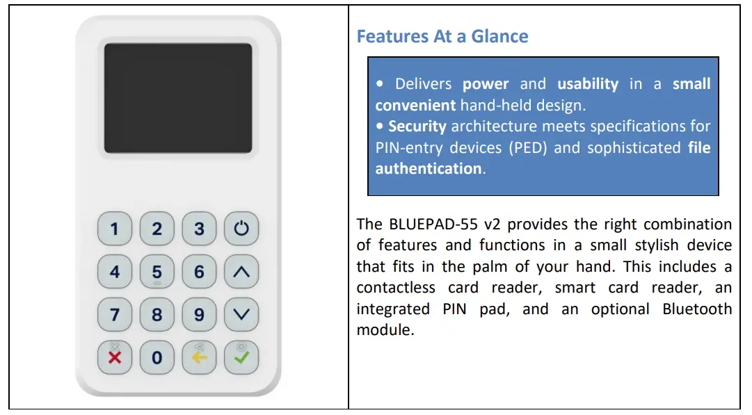 DATECS BluePad-55 v2 Handheld PIN Pad Device 2
