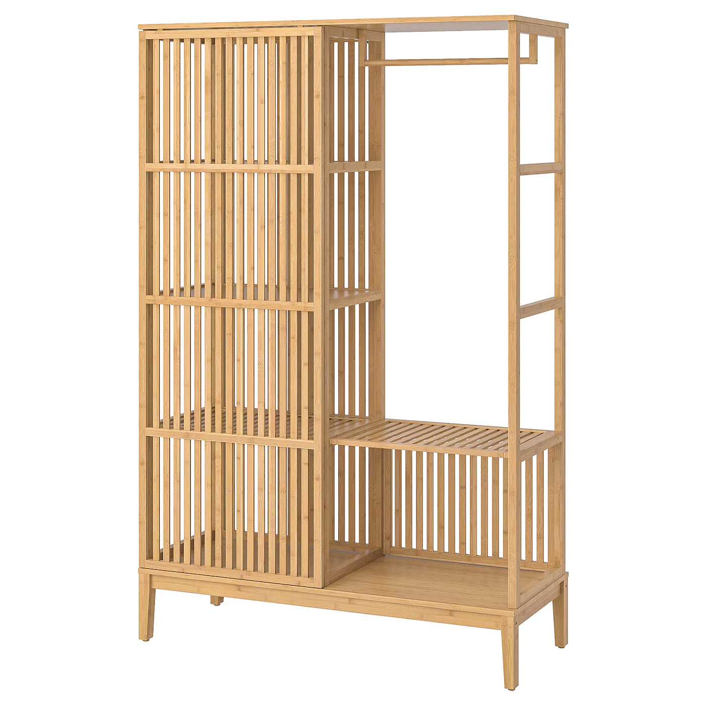 IKEA NORDKISA Open Wardrobe with Sliding Door Bamboo 120x186cm product picture