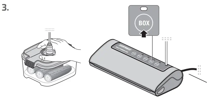 Vacuum packaging in a container