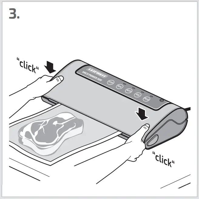 Vacuum packaging in a bag