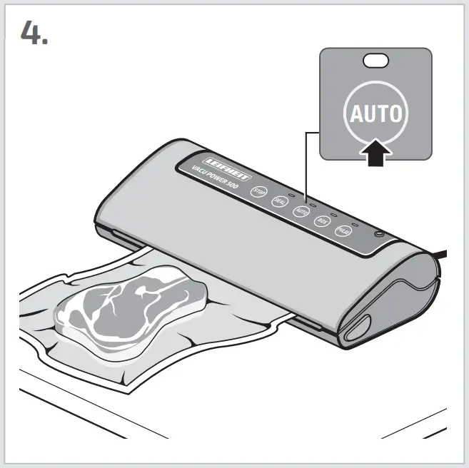 Vacuum packaging in a bag
