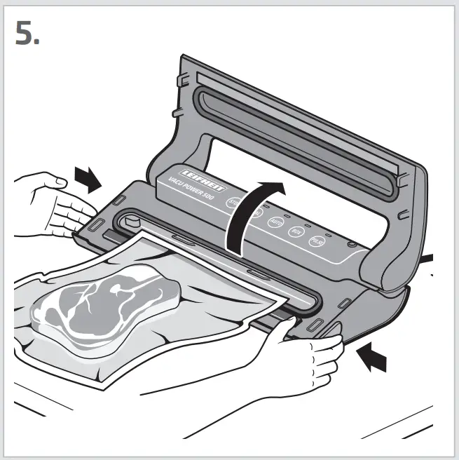 Vacuum packaging in a bag