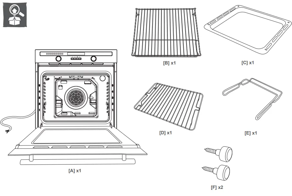 castorama CLCSB60 60L silver Fan oven Cooke 1